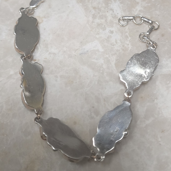 Native American Turquoise and Coral Sterling Silver & Gold Bracelet - Picture 5 of 5